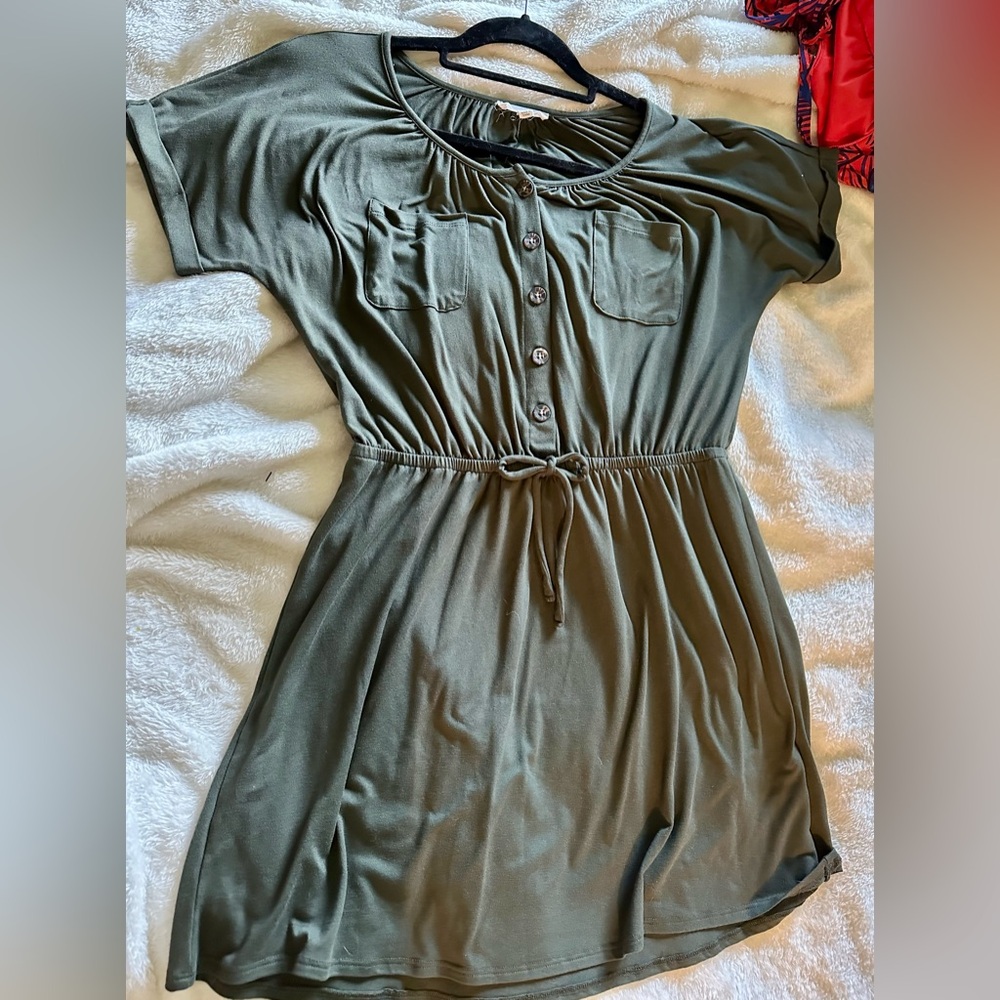 Socialite Olive Green Mini Dress